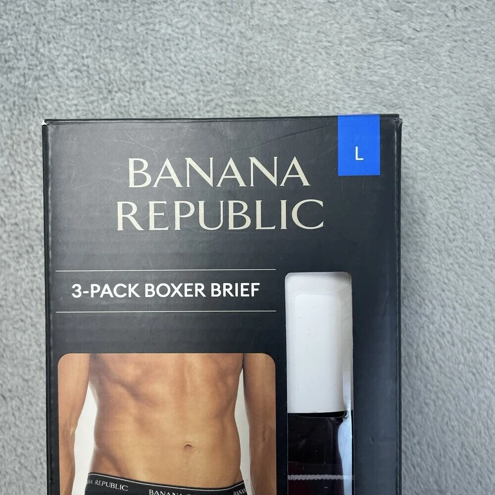 Banana Republic Men's L Boxer Brief Black Cotton Blend a2121
